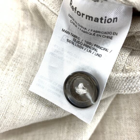 Reformation Tazz Oatmeal Maxi Skirt with Front Slit Womens Sz 2 100% Linen - Picture 6 of 6